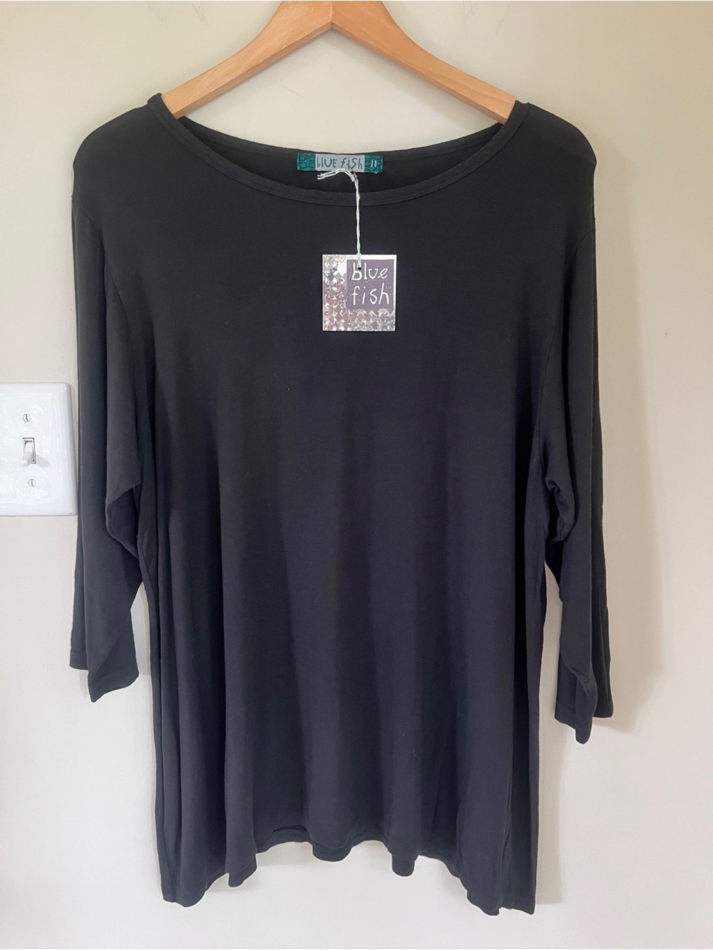 NWT Blue Fish Modal Layer Top, Black